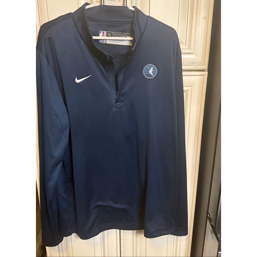 Nike x Minnesota Timberwolves Men's NBA Authentics Quarter Zip Pullover Navy XL